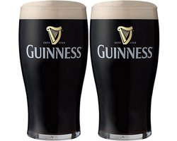 Luxe Guinness Stout Bierglazen Set van 2 – Origineel Imperial Stout Glas – Bier Cadeau voor Mannen & Liefhebbers