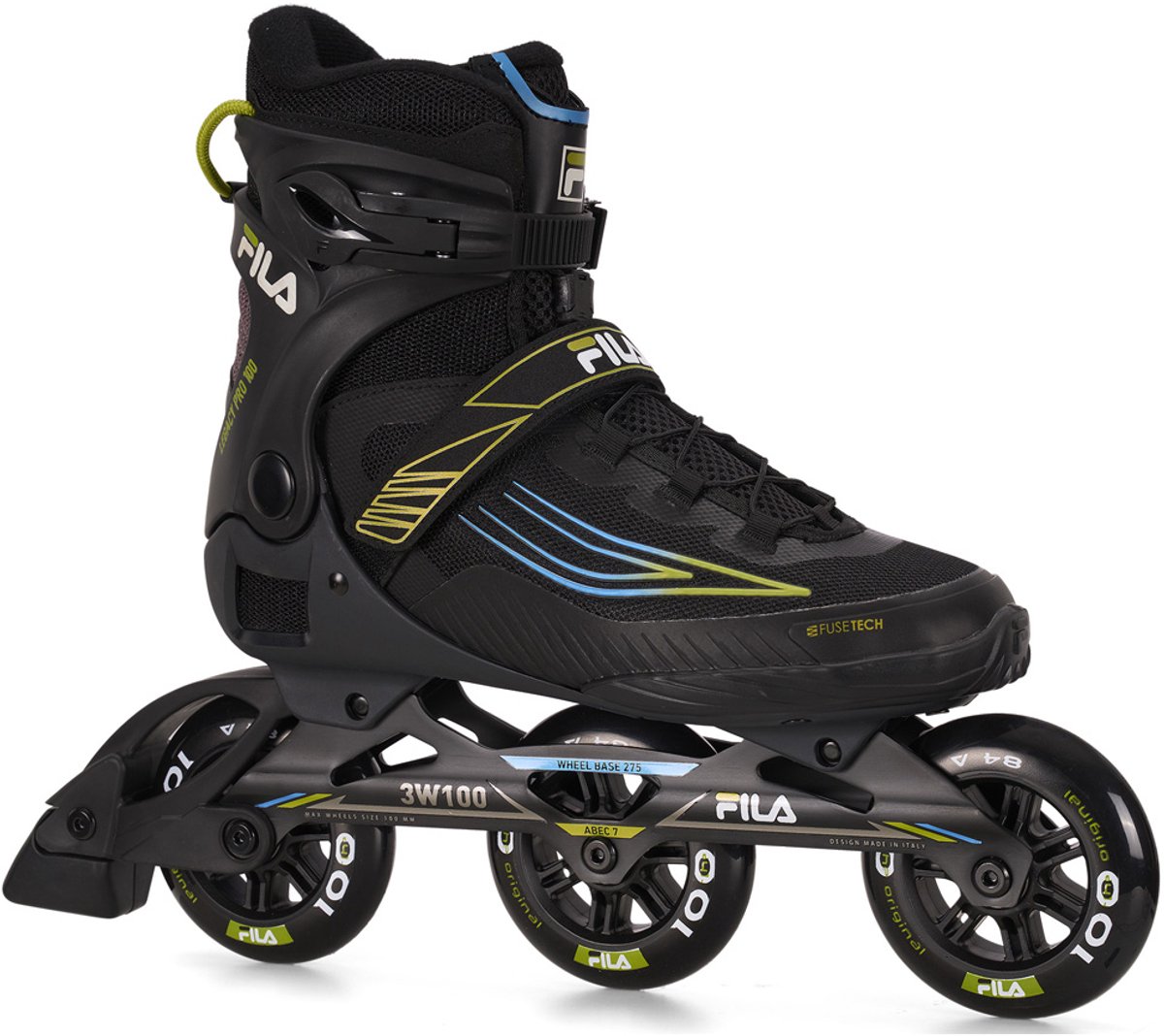 Inline Skates Fila Legacy 100 Herenmodel Voor de gevorderde Skater +25km Zwart