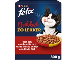 FELIX Dubbel Zo Lekker - Kattenvoer Droogvoer - Kip & Rund - 5 x 800g