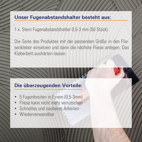 Voegen Afstandhouders - Tegel Hulpmiddelen - Nauwkeurig Tegelleggen - 5-in-1 Verstelbaar - 05-3 mm - Blauw van Merkloos	 — afbeelding 3