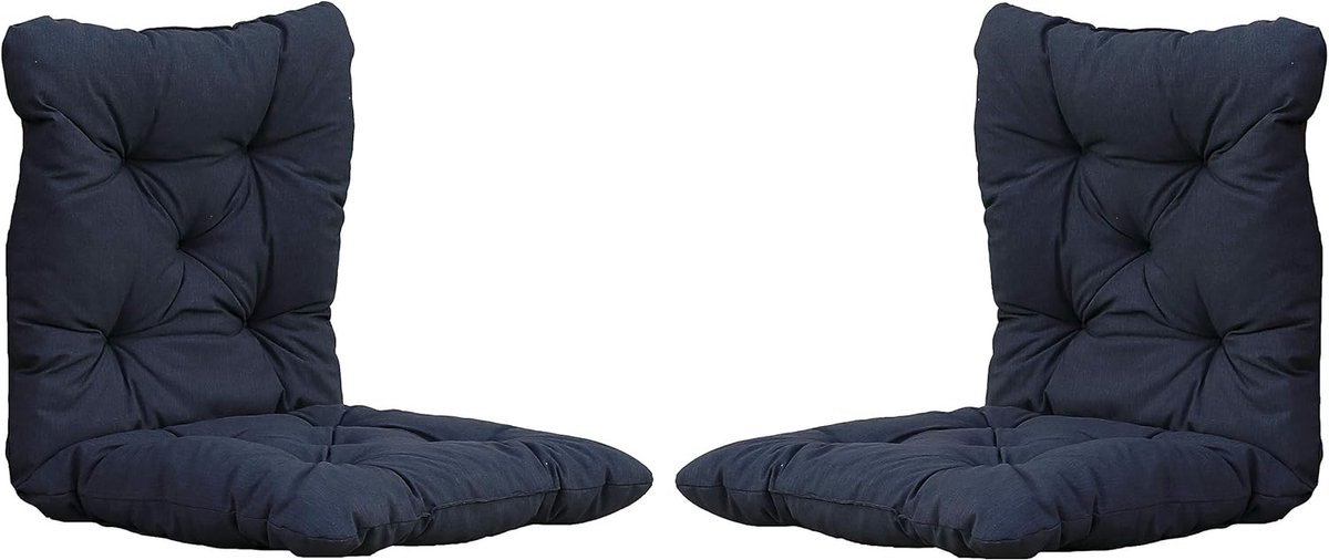Zitkussen - Stoelkussen - Tuinstoelkussens - Eetkamer Kussen - Stoelkussens Eetkamer - Geschikt voor Binnen en Buitengebruik - Seat Cushion - 98 x 50 x 8 cm - Set van 2 - Donkergrijs - van Imperatoris