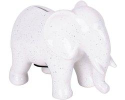 Witte spaarpot olifant keramiek - Helio Ferretti