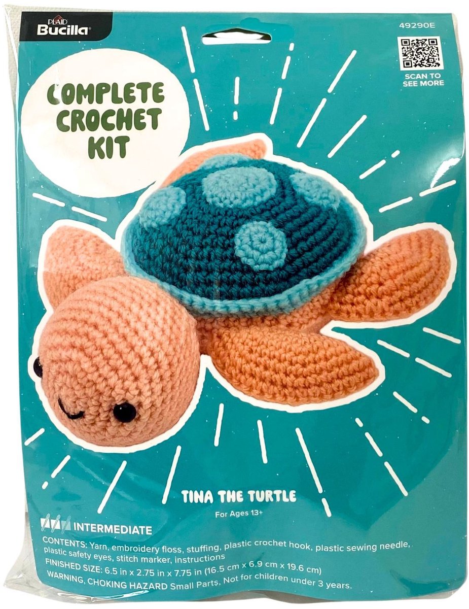 Plaid Bucilla - Haken - Haakpakket - Amigurumi Kit - Tina The Turtle - schildpad - 49290E