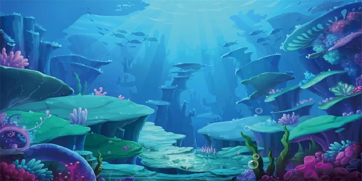 Aquarium Achtergrond - Vis Tank Poster - Onderwater Decoratie - Levendige Koraal Wereld - 61x41cm