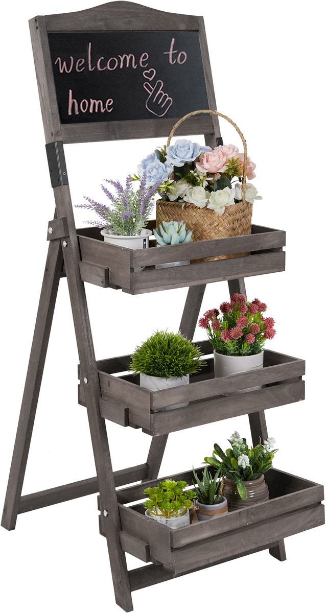 unho stoepkrijtbord - Vrijstaand reclamebord - Opbergrek met 3 planken - Reclame voor in de tuin