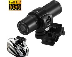 Outdoor Sportcamera – WiFi Actiecamera voor Fietsen, Skiën & Avontuur – IP65 Waterdicht met 140° Groothoek – Inclusief Stuur- & Helmbeugel – Zwart