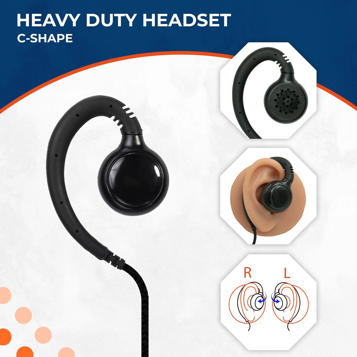 Motorola CLP446 headset | Model M12-33 - Security Headsets