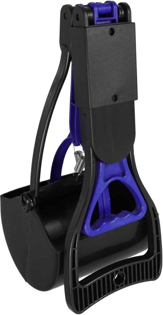 Huisdier Afval Schepper - Poep Schep Hond - Hygiënisch Buiten - Lange Steel Opvouwbaar - 60 cm Lengte - Blauw