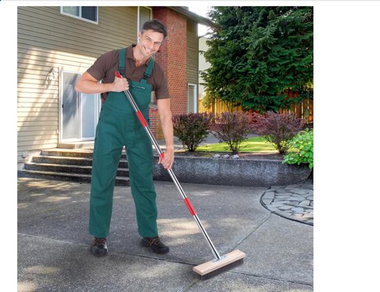 Telescope Handle Steel Wire Broom - Effective for Removing Weeds, Moss, and Stubborn Stains in Your Patio, Terrace, or Garden (145cm) — afbeelding 4