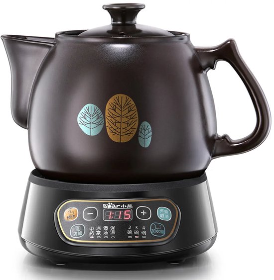 Bear Elektrische Kruidenkoker 3.5L – Smart Chinese Medicine Cooker / Thee Maker/ Slow Cooker – Automatische Herbal Pot – ceramic – Automatische Chinese Kruidenkoker- Keramisch – Keramisch– Timer & Warmhoudfunctie – Voor Soep, Thee & Wellness
