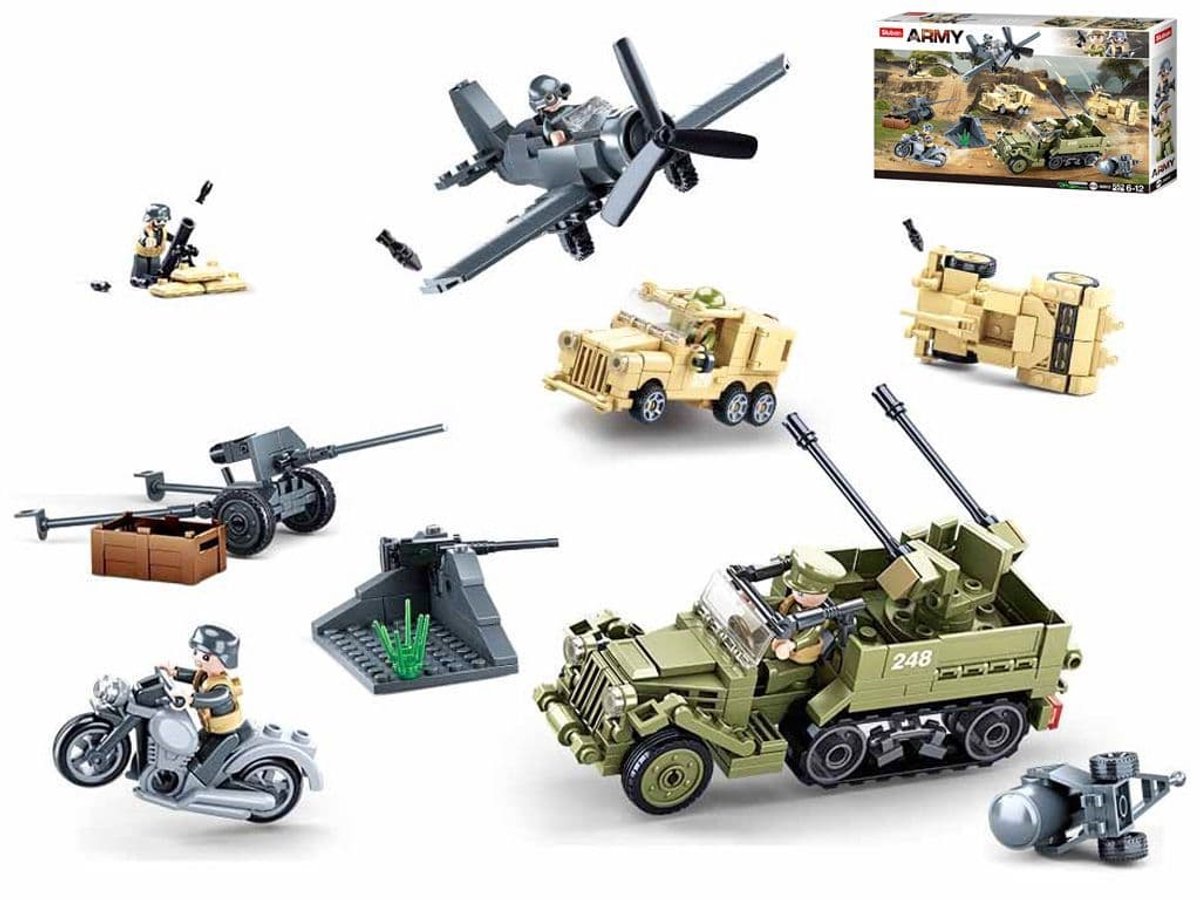 Sluban Army WWII The Battle veldslag bouwspeelgoed – Constructiespeelgoed modelbouw – bouwdoos met 551 bouwstenen – M38-B0812 vanaf 6 jaar — afbeelding 2