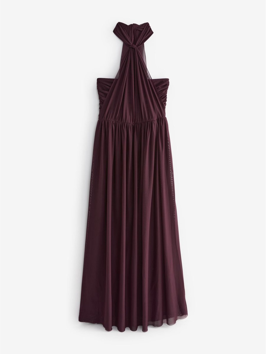 Next - Dames - Mesh multiway maxi-jurk voor bruidsmeisjes en bruiloftsgasten - Paars