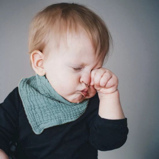 Hydrofiele Bandana Slabbetjes Baby - 7 Stuks - Kwijlslabbers 100% Katoen - Verstelbaar - Zacht & Sneldrogend - Blauw Groen Set van Merkloos — afbeelding 2