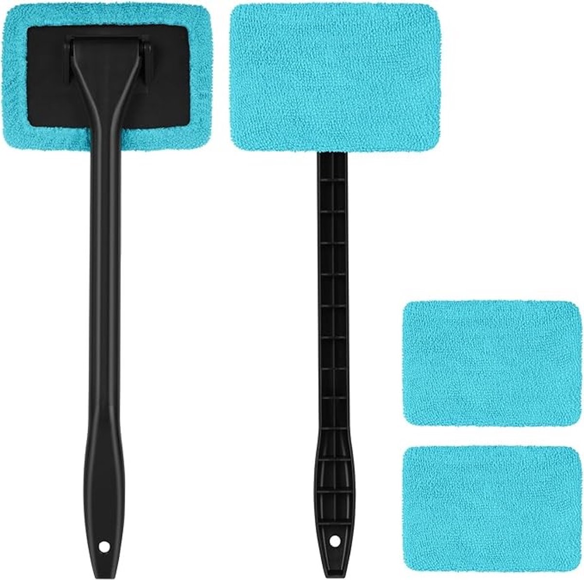 Set van 2 ruitenreinigers met verlengbare steel en wasbare pads