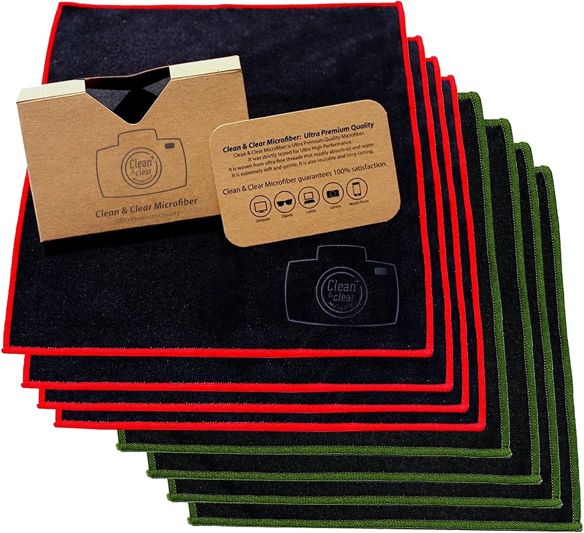 Microvezel Doeken - Reinigingsdoekjes - Lens Reiniging - Extra Groot Formaat - 8 Stuks