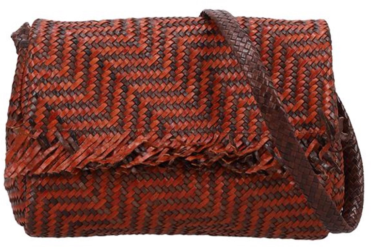 Allan K Caroline Fringes Zigzag Crossbodytas Medium Dames - Leer - Print