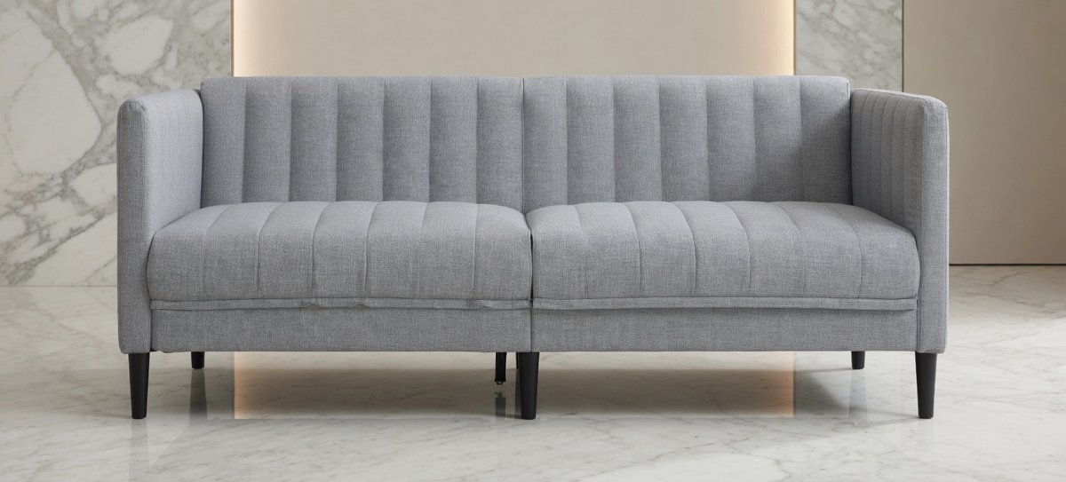 2-Zits Loveseat Bank - Comfortabele en Duurzame Stof, Lichtgrijs – Modern Design voor Woonkamer en Slaapkamer House&Garden