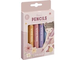 Little Dutch Korte, dikke kleurpotloden - Rosa & Friends - 6 stuks - Peuter en kleuter speelgoed - Speelgoed kinderen - Voor meisjes en jongens -…