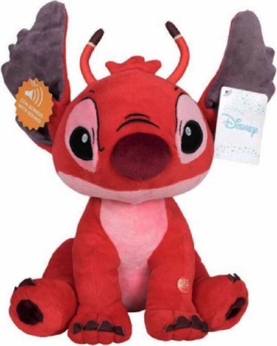 Disney - Leroy knuffel met geluid - 30 cm - Pluche - Lilo & Stitch knuffel - Disney Knuffel — afbeelding 2