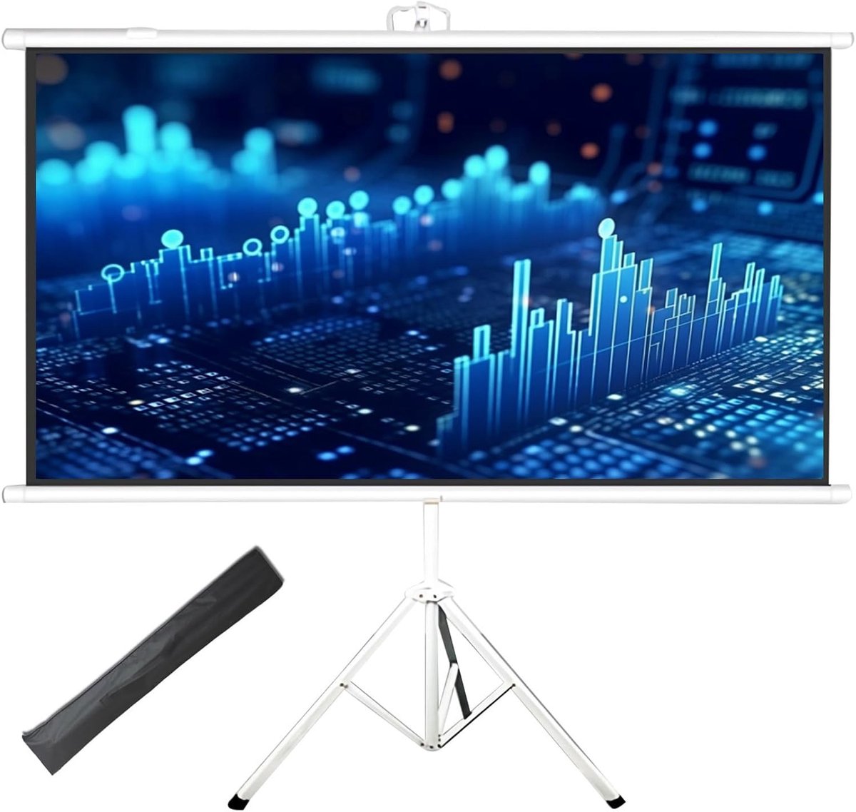 Draagbaar Projectiescherm - Oprolbaar Scherm - Thuisbioscoop Buiten - Lichtgewicht Statief - 40 Inch 4:3