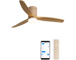 CREATE - Stille 40W plafondventilator met technische ABS bladen in verschillende maten - S - Met licht - WIFI - WIND CALM
