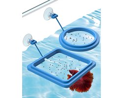 Aquarium Voederringen - Vissen Voerdispenser - Voeren Vis - Inclusief Zuignappen - 15.7 x 9.1 cm