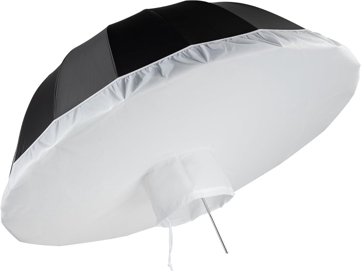 Parabolische Flitsparaplu - Lichtvormer Set - Foto & Video - Zwart Zilver Diffuser - Ø 129 cm