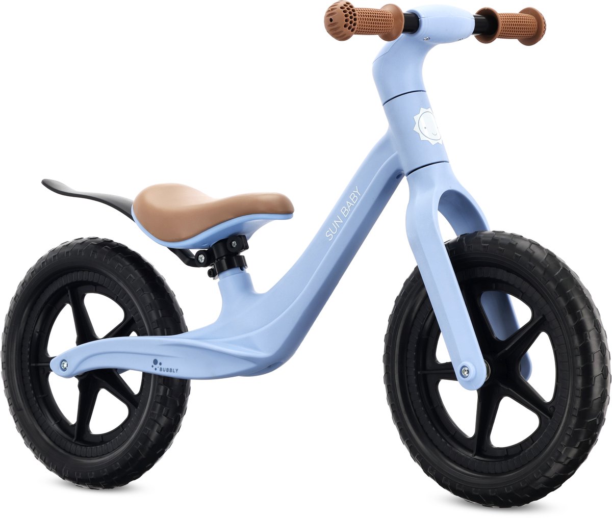 sun baby Loopfiets voor Kinderen Bubbly - 2 jaar, max. 30 kg, Loopfietsen, nylon frame, EVA-wielen, verstelbaar zadel - Blauw