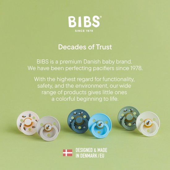 BIBS Colour Studio Speen verpakking van 2 stuks. BPA-vrij, Ronde speen. Natuurlijk rubberlatex, Gemaakt in Denemarken, Maat 2 (6-18 maanden), Ivory / Petal van Merkloos — afbeelding 5