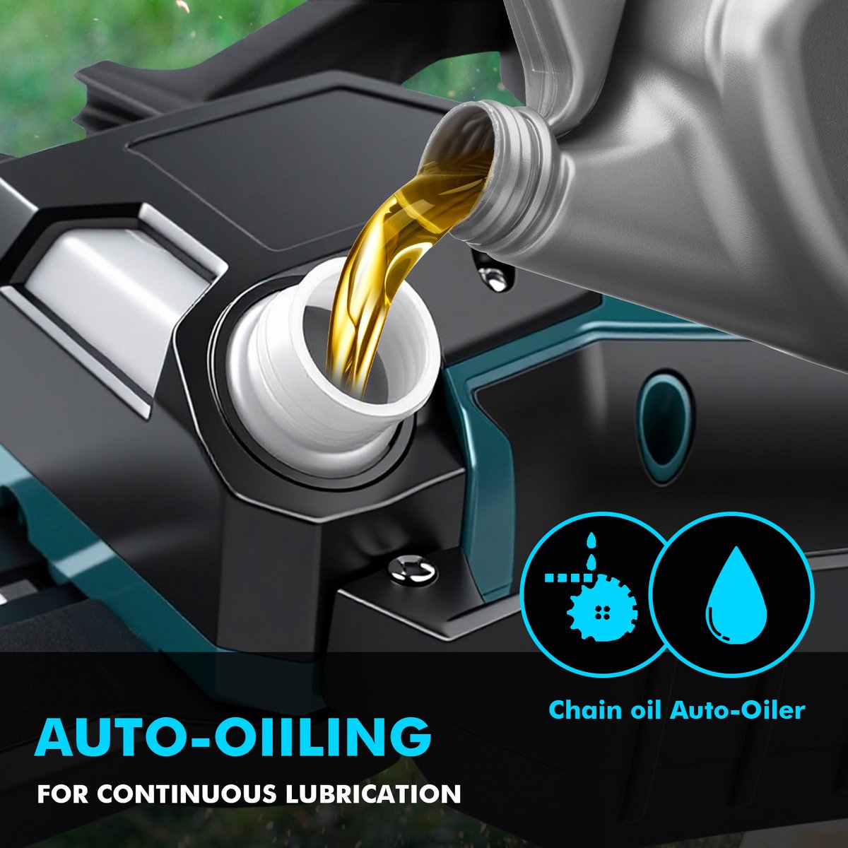 Mini Kettingzaag - 8 inch Kettingzaag voor Makita 18V accu - Batterij niet inbegrepen - Snoeizaag - Takkenzaag - Handzaag - automatische olieer - Automatische Kettingsmering - Brushless - Inclusief Opbergkoffer – foto 6