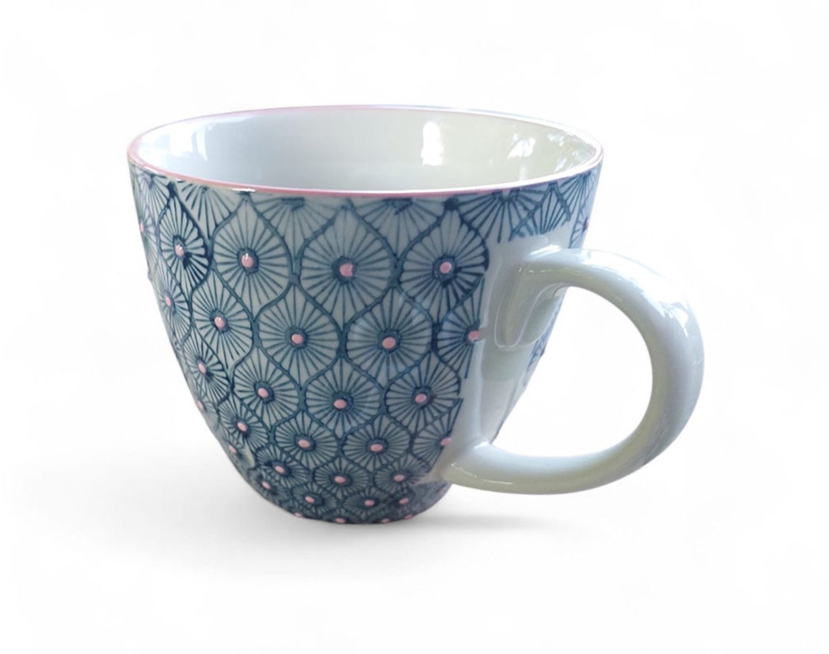 Floz Design grote mok 500 ml - met voelbaar patroon - heerlijk ruime mok voor koffie en thee - fairtrade