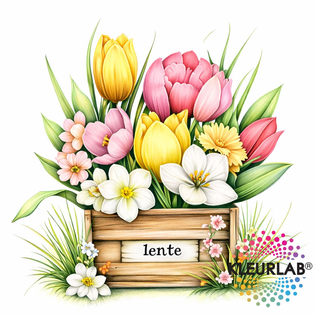 KleurLab® - Lentebloei - Luxe Kleurboek voor Volwassenen - Dieren & Natuur - 60 Kleurplaten - 21x21 cm - Enkelzijdig bedrukt — afbeelding 5
