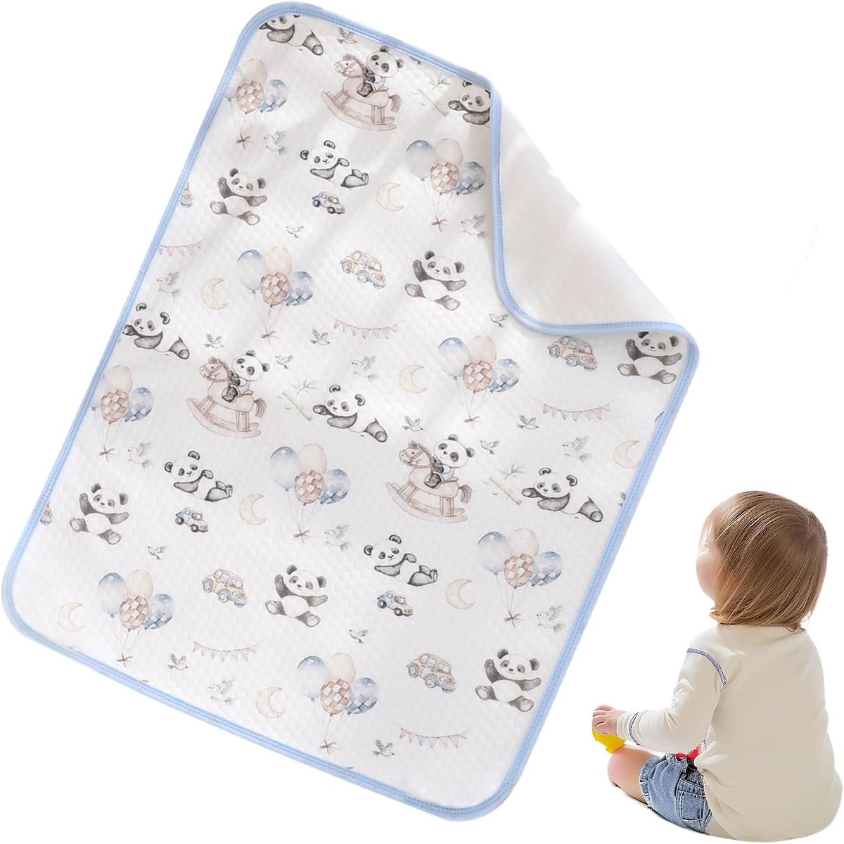 Verschoonmat Onderlegger - Baby Mat - Veilig Verschoon - Wasbaar Waterdicht - 70x50cm - Panda