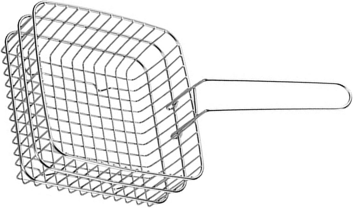 Frituurmand Roestvrij Staal - Keukenmand Vergiet - Veilig Frituren - Hittebestendige Handgreep - 20x20x8 cm
