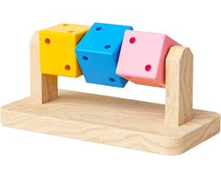 Houten Kauwspeelgoed - Knaagdier Speelgoed - Tanden Onderhoud - Veilig Waterverf - 14.7 cm - Veelkleurig