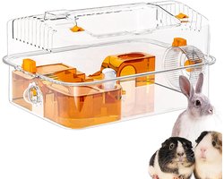 Ruime Knaagdierkooi - Habitat Kleine Dieren - Spelen Slapen Voeren - Duidelijk Zichtbaar - 37x26x20 cm