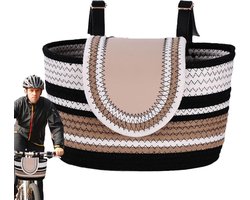 Bicycle Basket, Front Bicycle Basket, Fabric Bicycle Basket, Storage Box for Handlebar - Bicycle Basket Made of Fabric, Bicycle Basket Storage Basket, Bicycle Handlebar Basket, Rope Storage Basket for