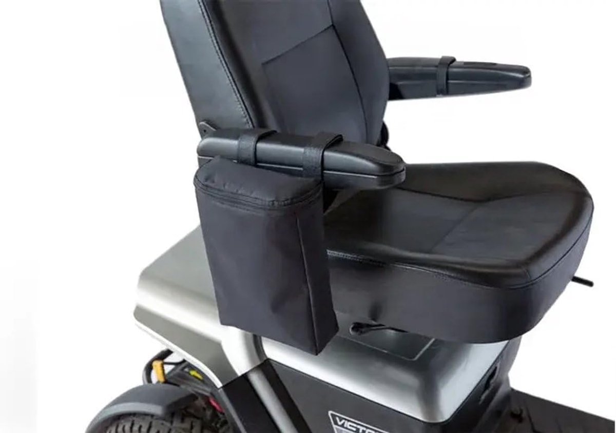 Scootmobiel Tas - Armleuning Opberger - Veilig Vervoeren - Handig Toegankelijk - Normale Grootte - Zwart