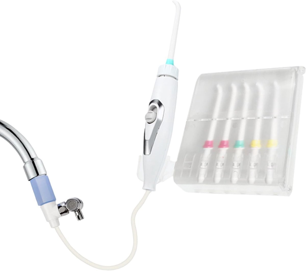 Kraan Waterflosser - Monddouche Set - Tanden Reinigen - Niet-elektrisch - 6 Sproeiers