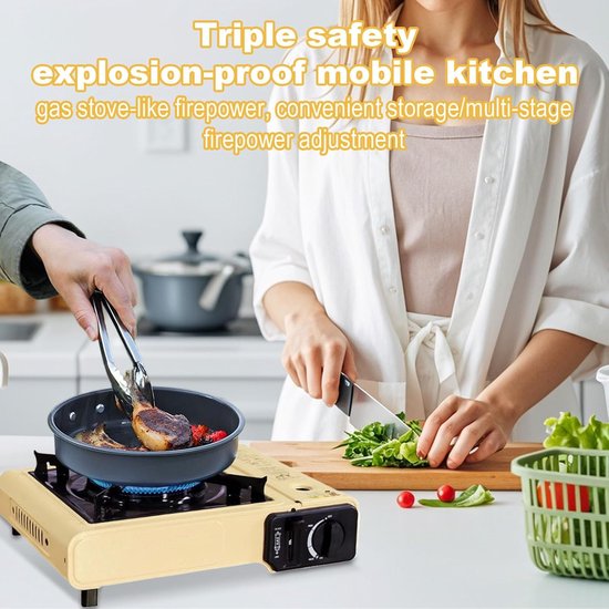 Draagbare Gasbrander - Kampeer Kooktoestel - Outdoor Koken - Winddichte Ontwerp - 34 x 29 x 12 cm — afbeelding 3