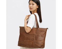 Enrico Benetti Sicily Leren Shopper - Cognac