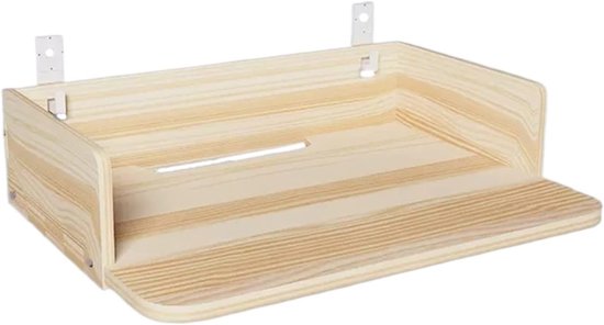 Projector muurbeugel massief hout naturel S | stevige beugel voor thuisbioscoop en kantoor, ruimtebesparend