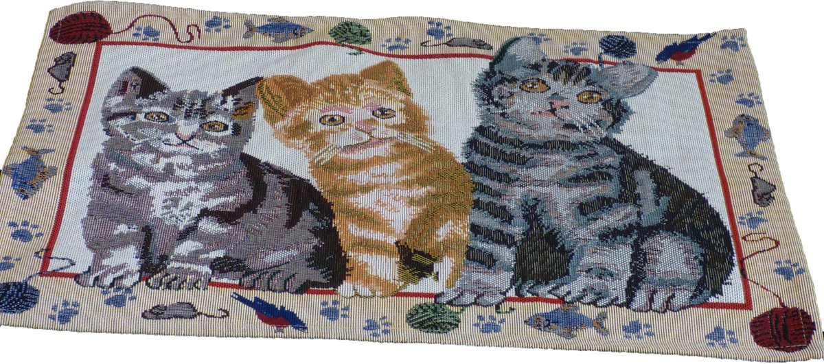 Placemat - Luxe gobelinstof - Katten - Kat - Kittens - 32 x 46,5 cm