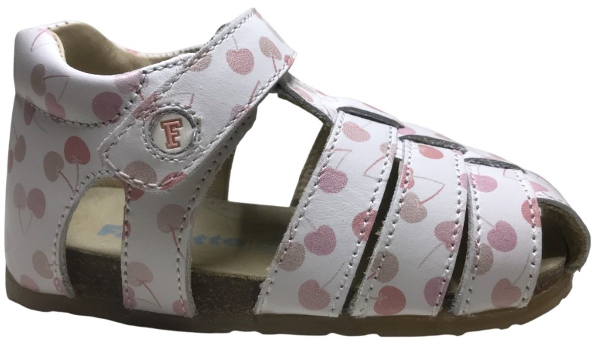 Falcotto Alby – velcro lederen sandalen- Kersen Wit