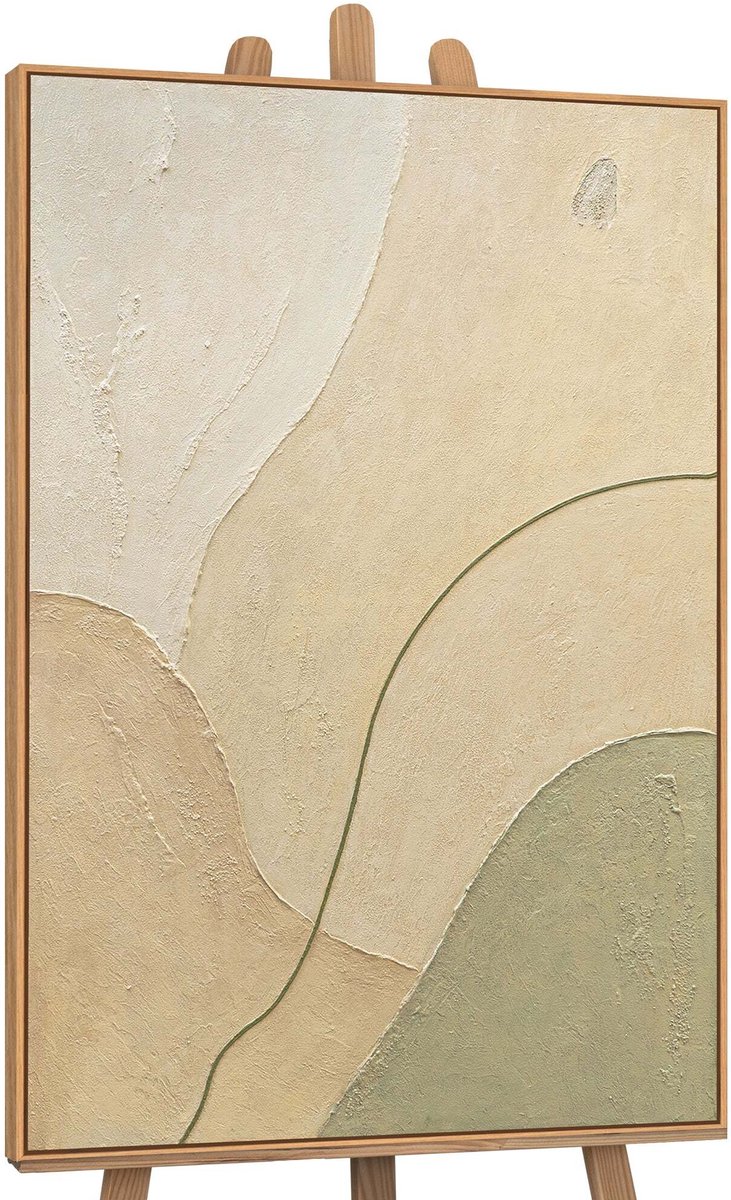 YS Canvas schilderij 120x80 cm handgeschilderd zandpad – YS-Art Gallery – Lijst: Hout – Luxe wanddecoratie Wood