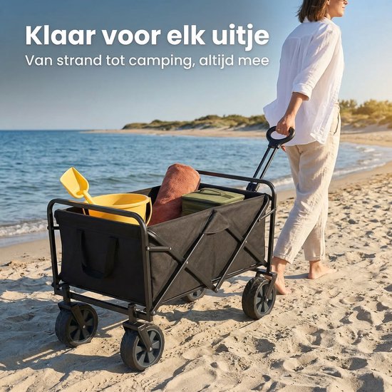 Cheqo® Bolderkar - Opvouwbare Bolderkar - Inklapbare Bolderkar - Bolderwagen - Opvouwbare Bolderwagen - Inklapbare Bolderwagen - Strandkar - Opvouwbare Strandkar - Trekkar - Opvouwbare Trekkar — afbeelding 4