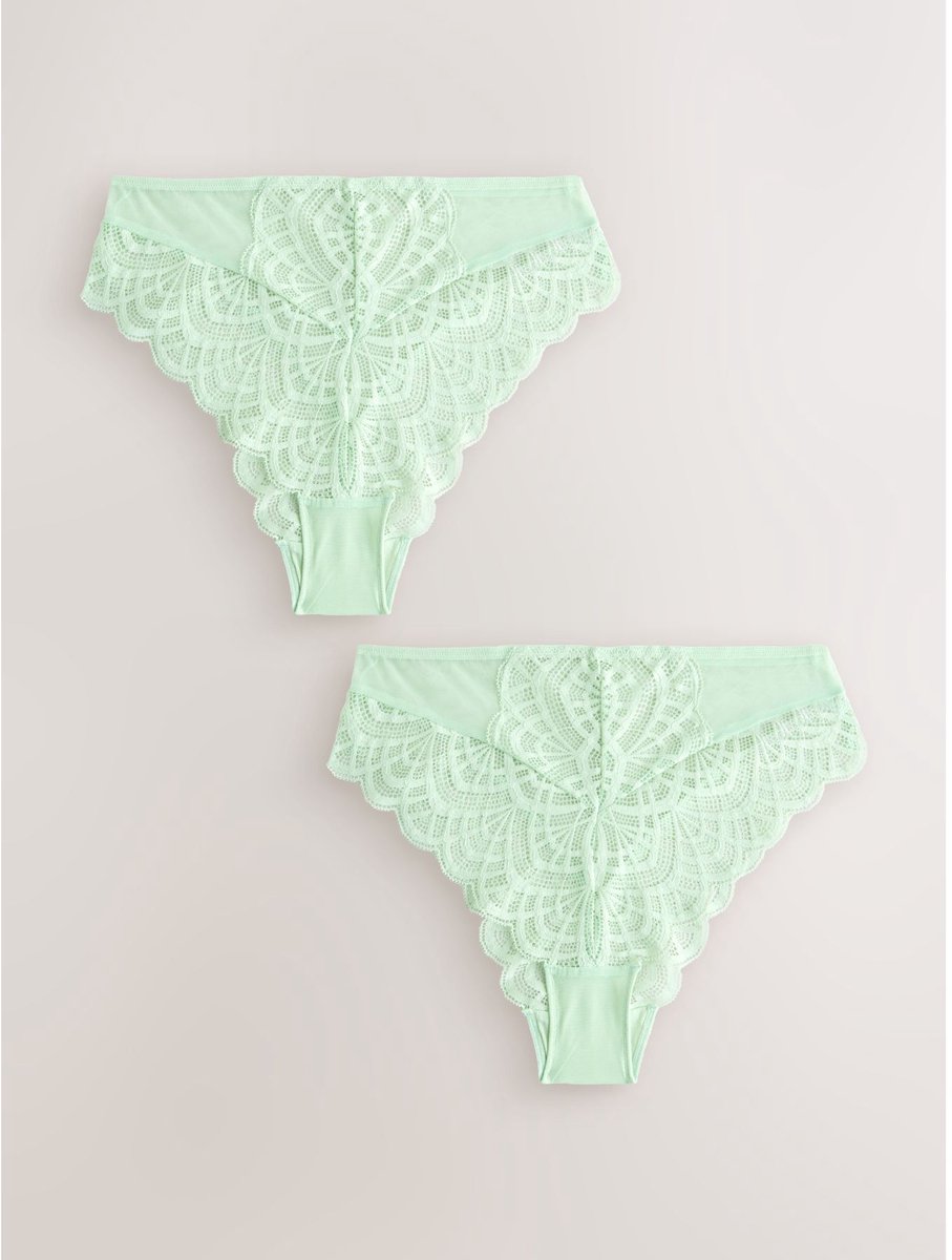 Next - Dames - Set van 2 kanten slips - Groen
