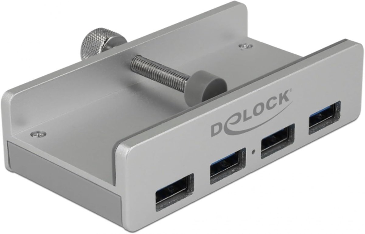 Externe USB Hub - Poorten Uitbreider - Extra Aansluitingen - Bevestigingsmogelijkheid - Zilver