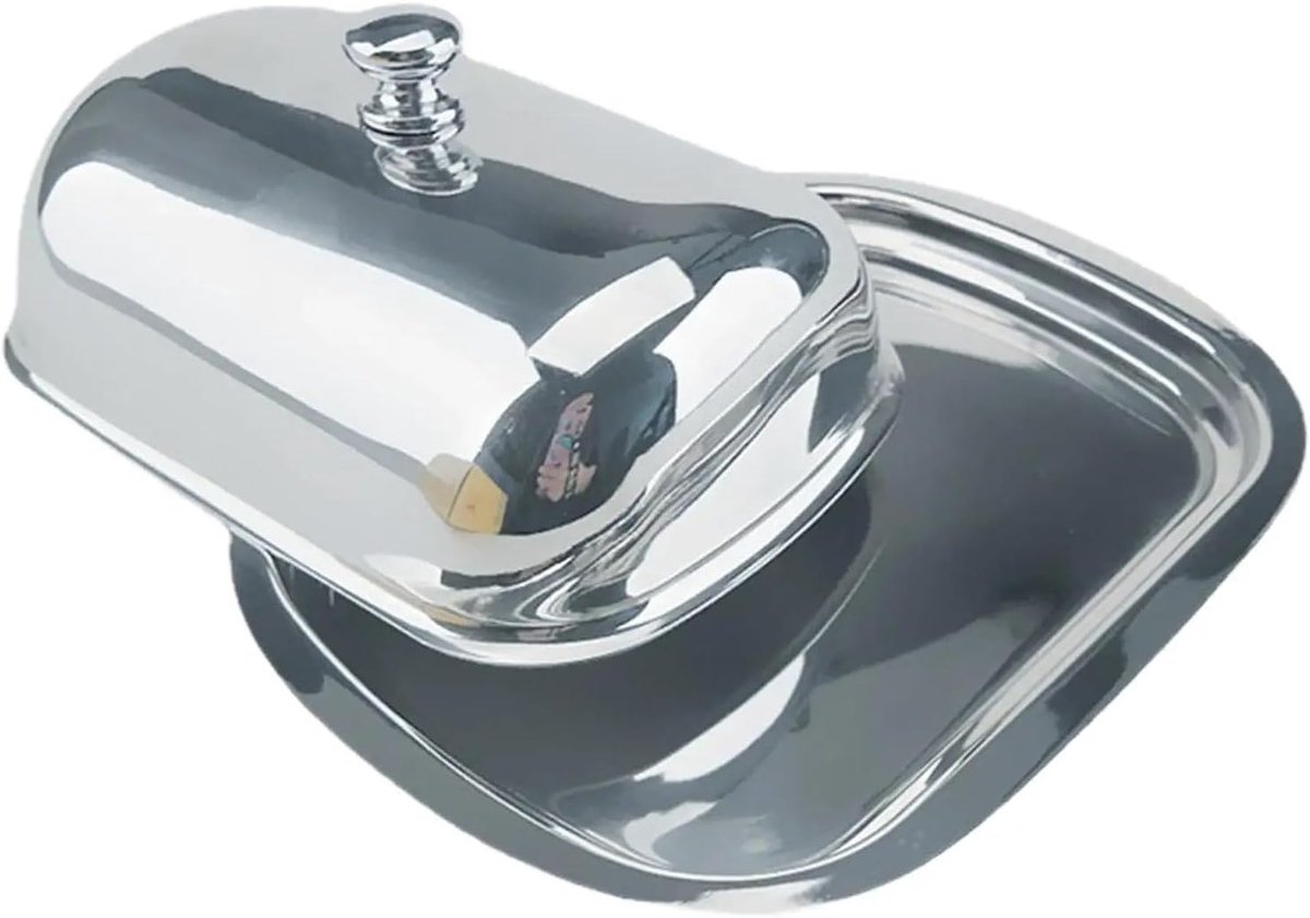 Botervloot - Kaashouder - Keuken Bakken - Roestvrij Staal - 16x12x5cm - Zilver