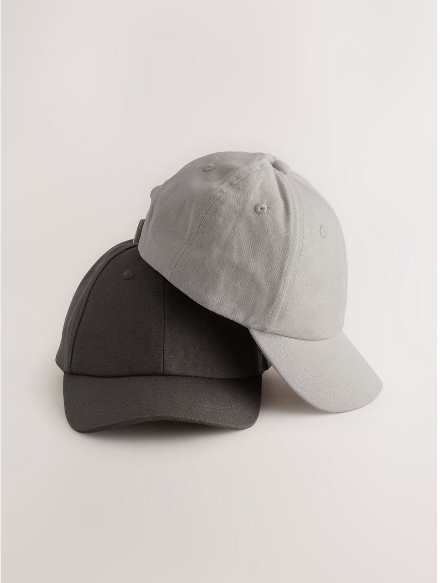 Next - Jongens - Set van 2 baseballpetten van 100% katoen - Grijs